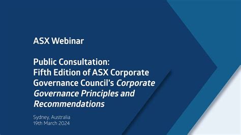 Corporate Governance Principles And Recommendations YouTube