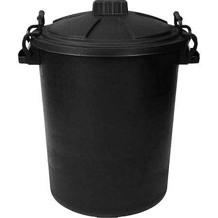 Srendi Small Medium Large Black Plastic Bin Heavy Duty Refuse Bin With