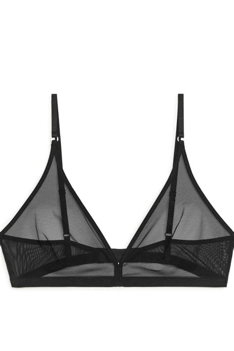 Soft Mesh Bra Black Ladies Handm Gb