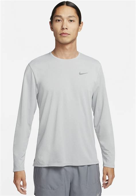 Nike Performance Miler Langærmet T Shirt Grey Fog Particle Grey