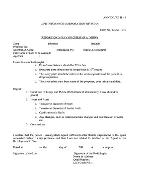 Lic Xray Format Fill And Sign Printable Template Online