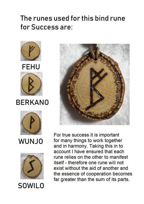 Bind Rune Necklace For Success Pyrography Woodburning Norse Viking