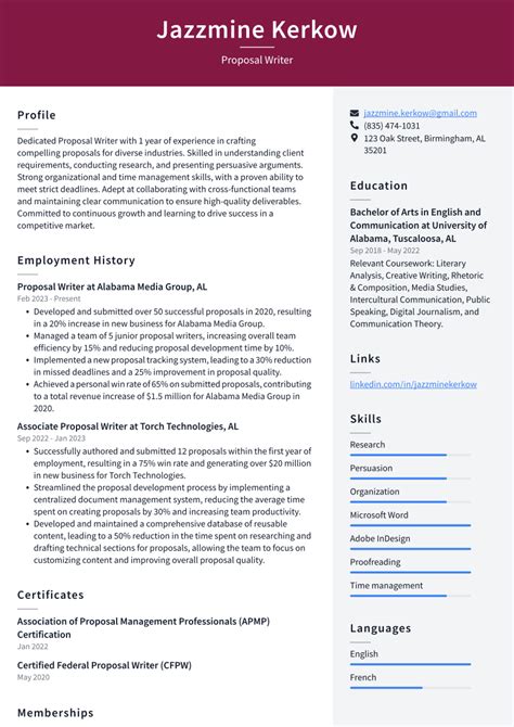 Top 18 Proposal Writer Resume Objective Examples Resumecat