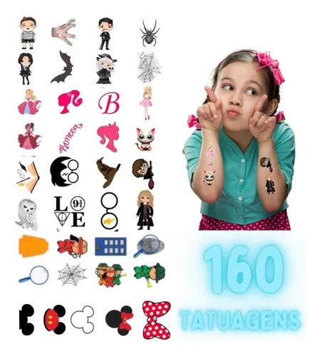 Kit Cartelas Tatuagem Falsa Tempor Ria Meninos E Meninas