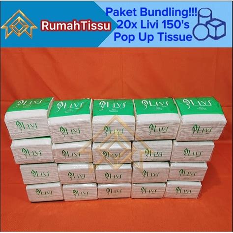 Jual Paket Bundling 20 Pack Livi Eco Multipurpose Pop Up Tissue 150