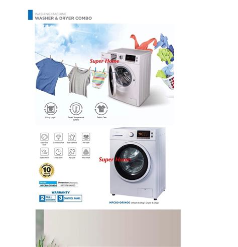 Midea Washer Dryer Mfc80 Dr1400 Combo 2 In 1 Washer 8kg And Dryer 6kg