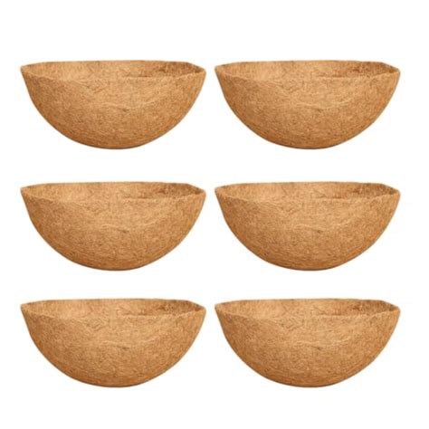 Coco Liners For Planters 6 Pack Round Hanging Basket Liners Natural Trough Coconut Coir