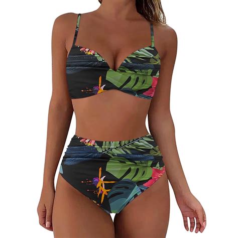 Xuapaodt Inc Women High Waisted Bikini Sexy Push Up Two Piece Swimsuits