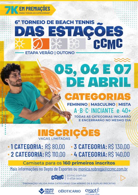 Informações do Torneio 6 TORNEIO DE BEACH TENNIS DAS ESTAÇÕES CCMC