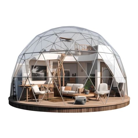 Domo Geod Sico Glamping Vista Exterior Archivo Psd Premium