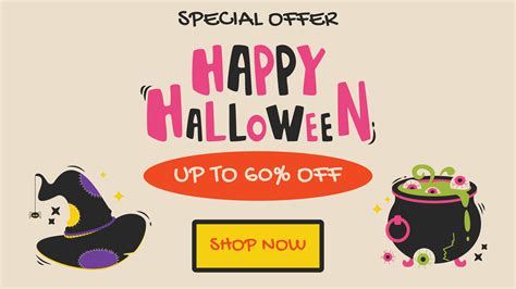 Halloween Sale Promotion Poster Template Website Spooky Or Banner