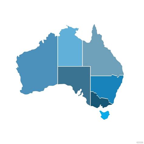 Australia Map With States And Territories Vector Image Off