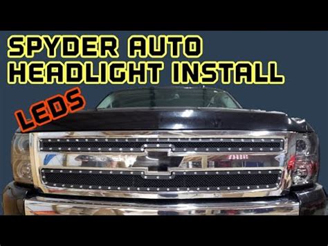 Spyder Auto Headlights With Leds And Grille Inserts In A Chevy