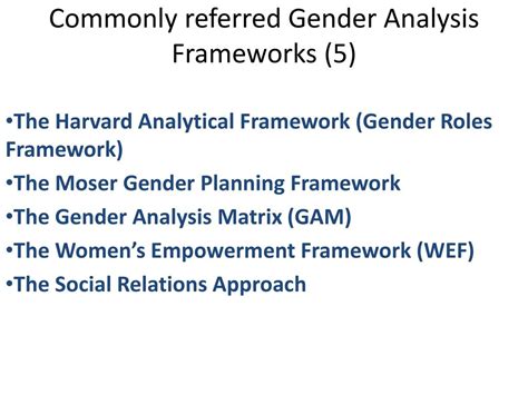 Refresher Course Organized By Gender Analysis Frameworks Gaf Ppt