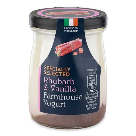 Rhubarb Vanilla Farmhouse Yogurt 140g Specially Selected ALDI IE