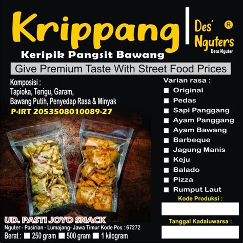 Jual Keripik Pangsit Krip Pang Des Nguters Shopee Indonesia