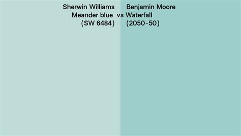 Sherwin Williams Meander Blue SW 6484 Vs Benjamin Moore Waterfall