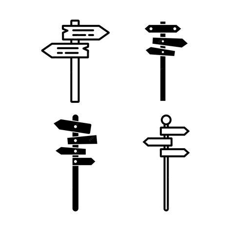 premium vector sign post icon vector illustration logo deisgn