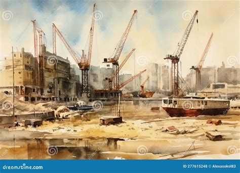 Construction Site In Gulf Draw Stock Illustration Illustration Of