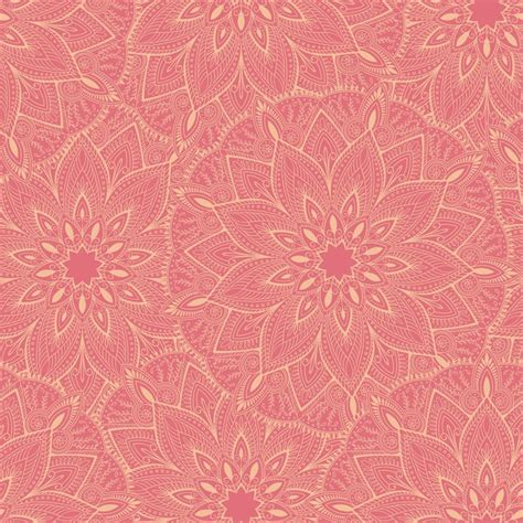 Premium Vector Seamless Pink Mandala Pattern For Printing On Fabric