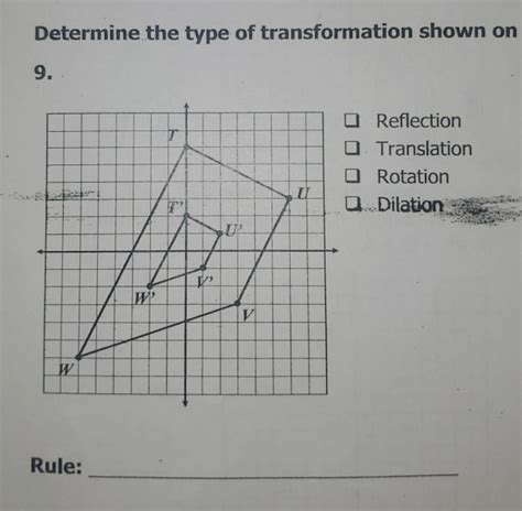 Determine The Type Of Transformation Shown On Reflection Translation R