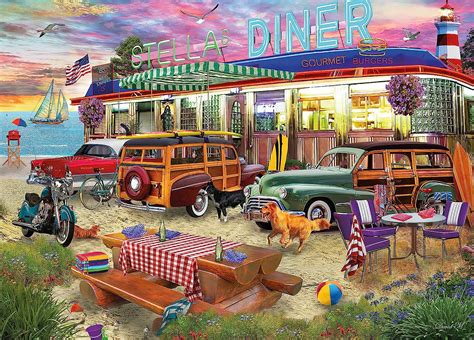 Ceaco David Maclean Beach Diner Piece Jigsaw Puzzle Amazon