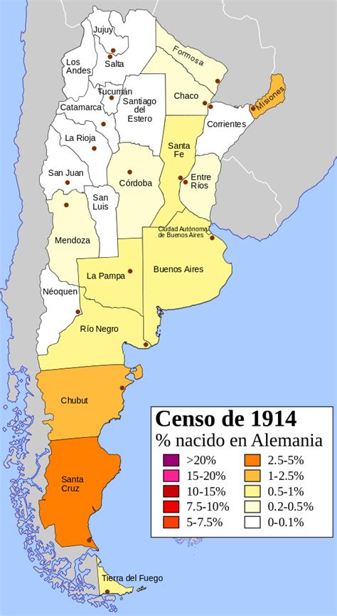 Germans in Argentina, 1914 : MapPorn