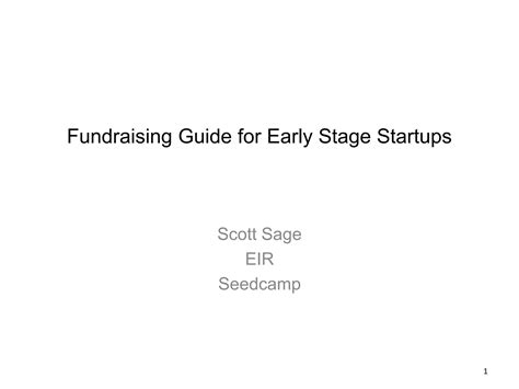 Fundraising Guide for Early Stage Startups | PPT