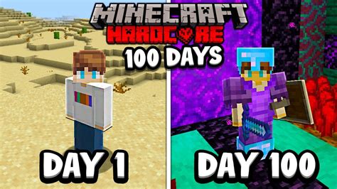 I Survived 100 Days In HARDCORE Minecraft YouTube