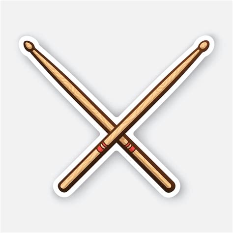 Premium Vector Crossed Wooden Drumsticks Percussion Musical