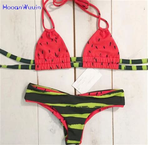 Wholesale Lady Swimsuit Sexy Watermelon Printing Bikini Swimwear