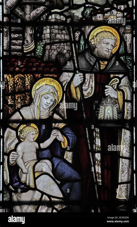 A Stained Glass Window By C E Kempe Co Depicting The Nativity St