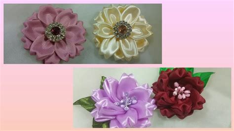 Diy Tutorial Cara Membuat Bros Bunga Kanzashi How To Make