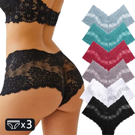 Finetoo Bragas De Encaje De Piezas Para Mujer Ropa Interior Sexy De