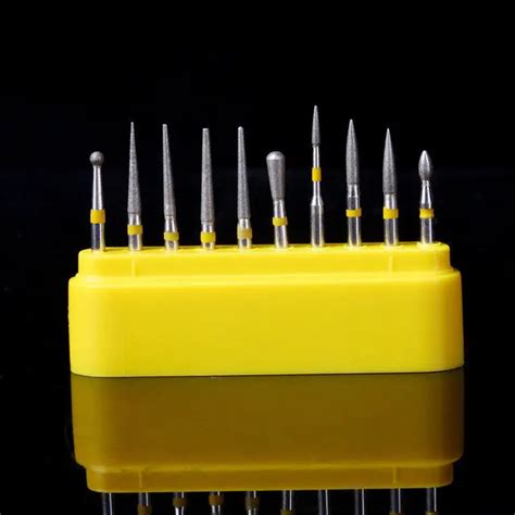 10pcs Kit Dental Diamond Burs For Teeth Porcelain Ceramics Composite