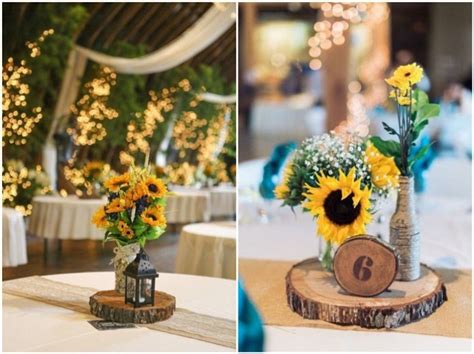 16 Rustic Sunflower Wedding Centerpiece Ideas For Summer And Fall Weddings Chicwedd