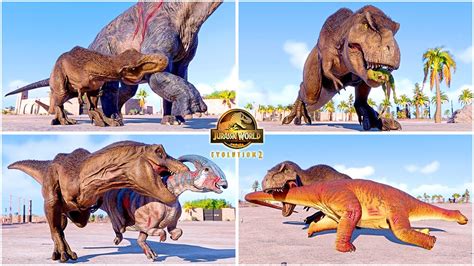 Dominion Feathered T REX VS All Herbivore Dinosaurs Hunting Animations