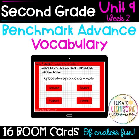 Benchmark Advance Second Grade Vocabulary Digital Task Cards Of Unit 9