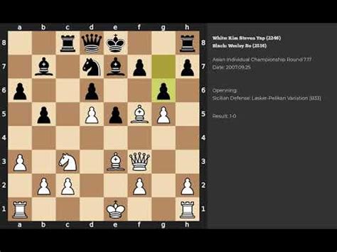 Kim Steven Yap Wesley So Sicilian Defense Lasker Pelikan Variation