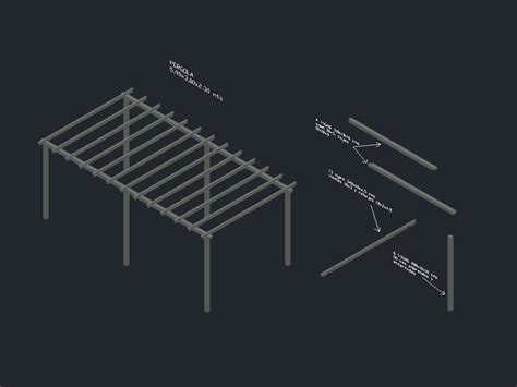 Pergola Aus Holz In Autocad Cad Download 5199 Kb Bibliocad