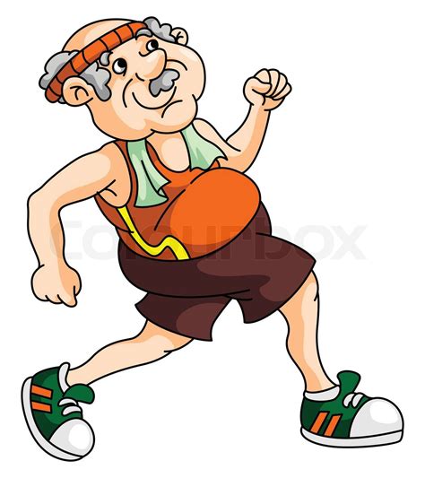 Old Man Jogging Stock Vector Colourbox