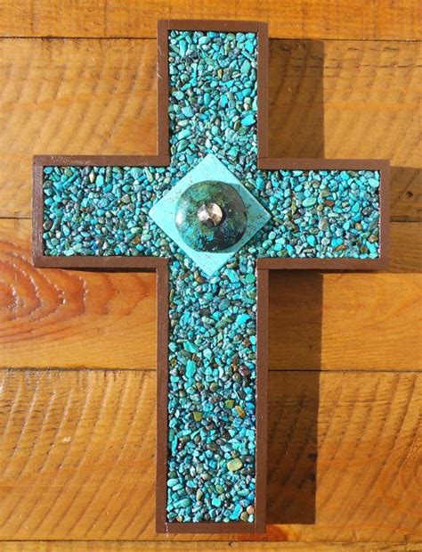 Turquoise Gemstone Cross Wall Cross Wall Art Home Decor Etsy Cross