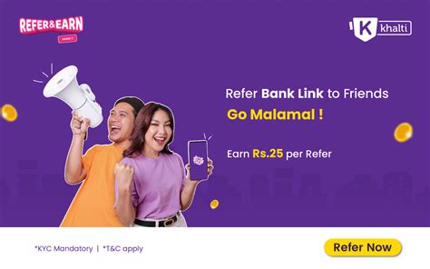 Refer And Earn Unlimited Bank Link At Khalti Khalti