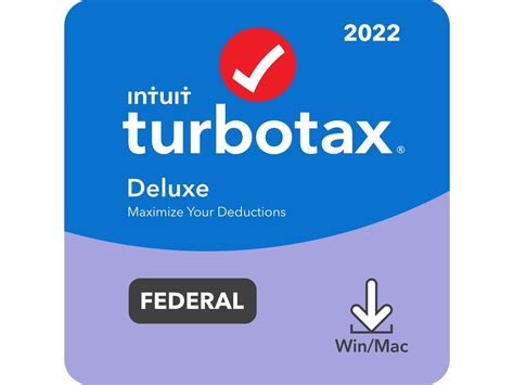 Intuit Turbotax Deluxe Federal 2022 Pcmac Download