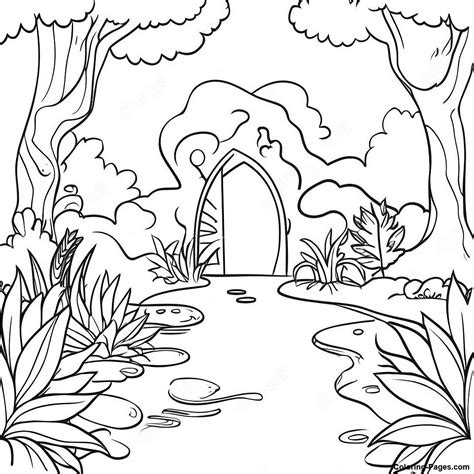 Mysterious Garten Of Banban Scene Coloring Page Coloring