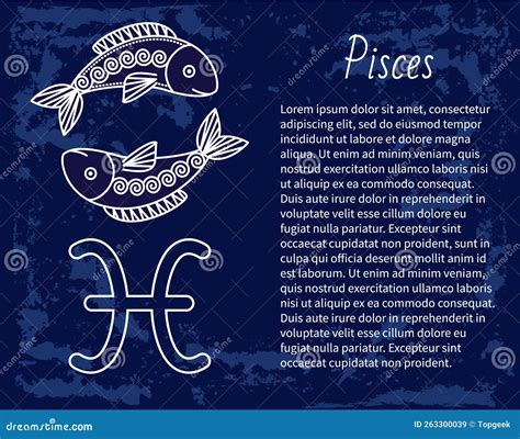 Pisces Astrology Sign Zodiac And Horoscope Symbol Stock Vector