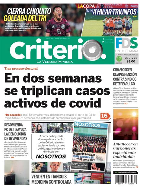 Criteriohidalgo On Twitter Felizdomingo Te Dejamos La Portada De