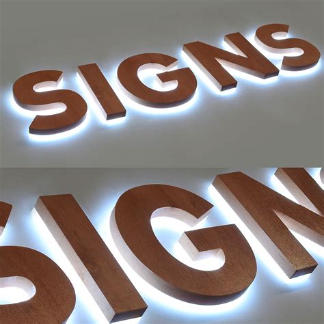 Signsplaza Letras Corp Reas Frontal De Madera Con Base De Metacrilato