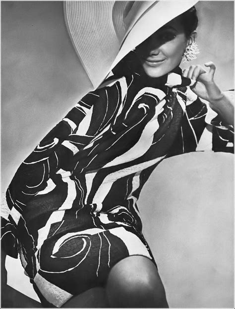 Marisa Berenson In Brown And White Silk Cloqué Crêpe Dress Cowl