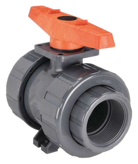 HAYWARD Ball Valve PVC Inline True Union 2 Piece Pipe Size 4 In